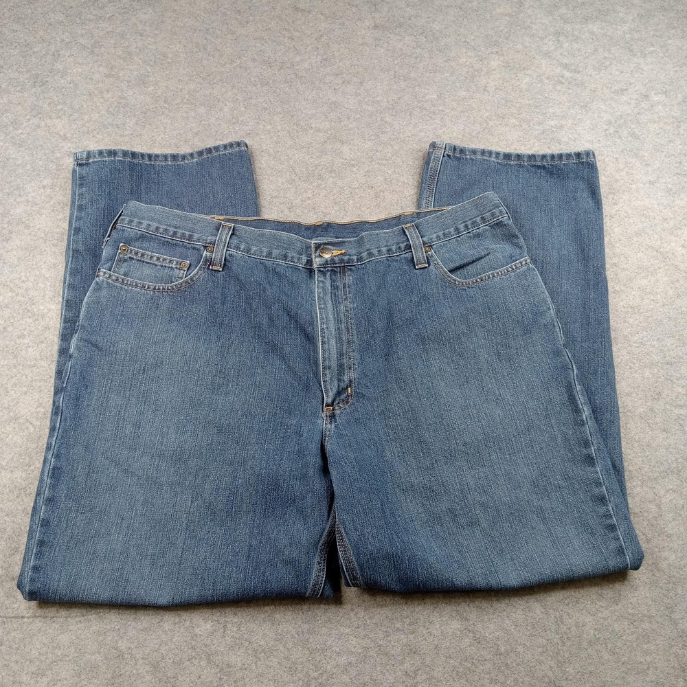 Carhartt Jeans Mens 42x32 Blue Relaxed‎ Fit Straight Leg Medium Wash Denim Pants